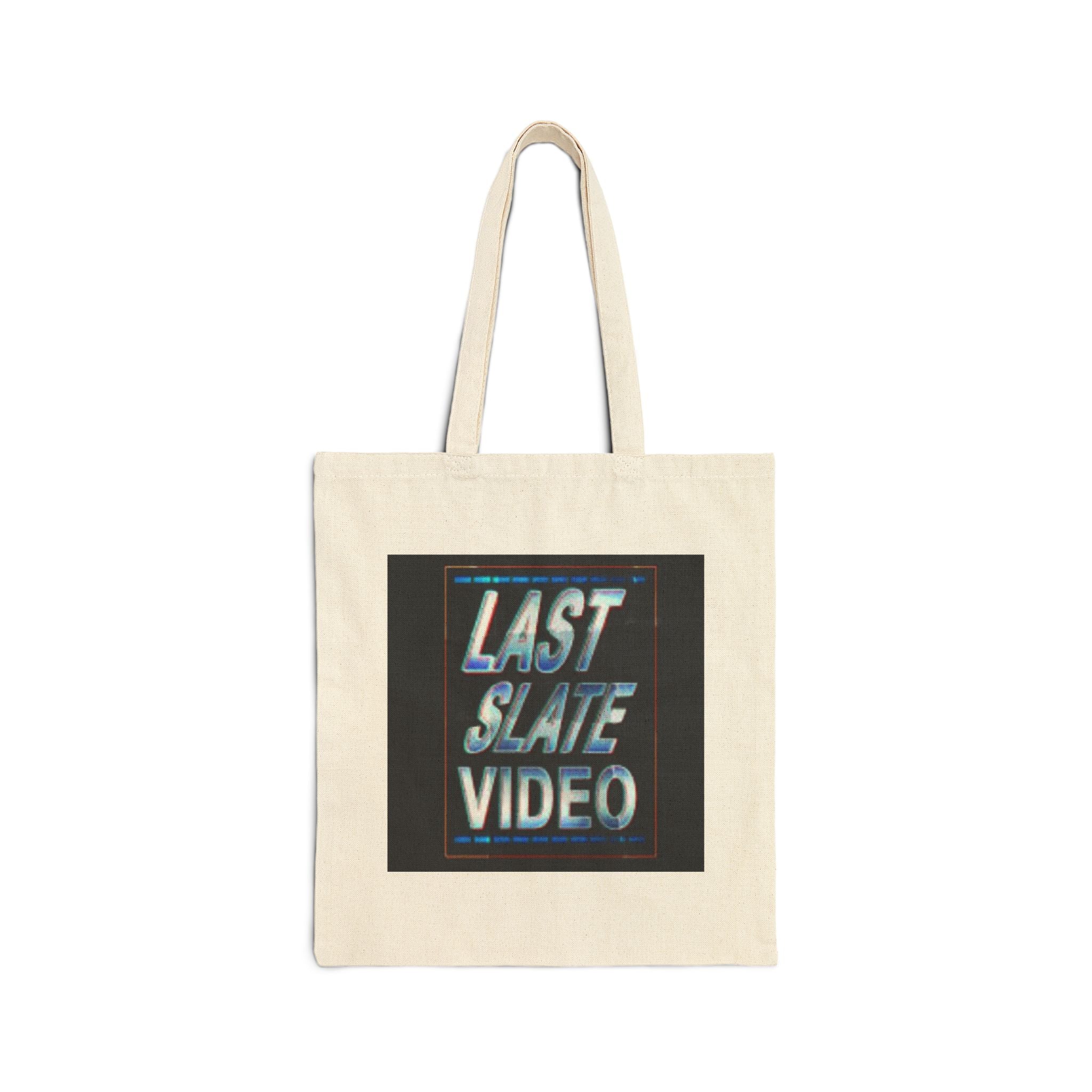 Last Slate Video Canvas Tote — Retro VHS Graphic Tote Bag