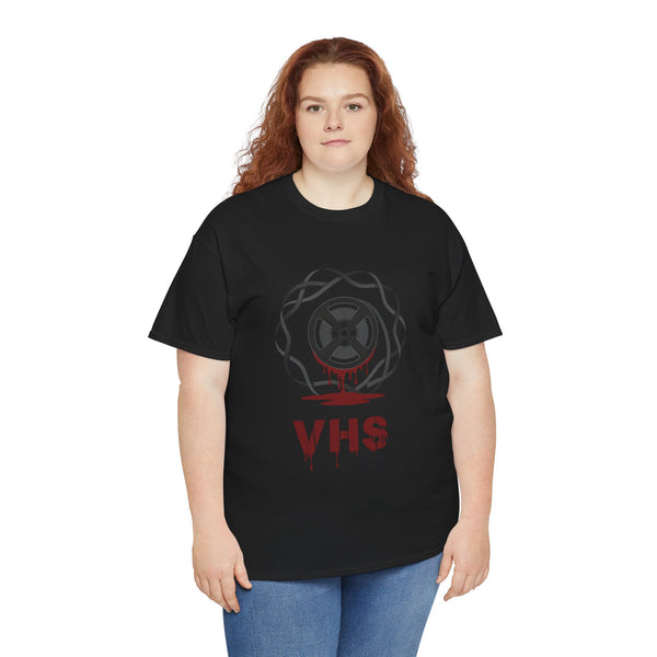 Horror T-Shirt - 'Tampered Evidence' VHS -  Unisex Heavy Cotton Tee