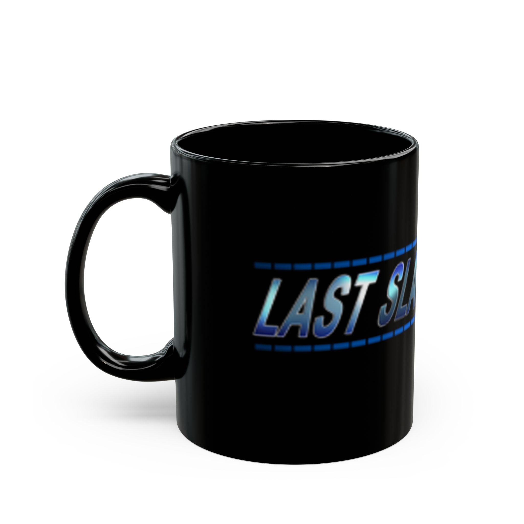 Black Mug — Retro Neon 'Slate Video' Logo Coffee Cup (11oz, 15oz)